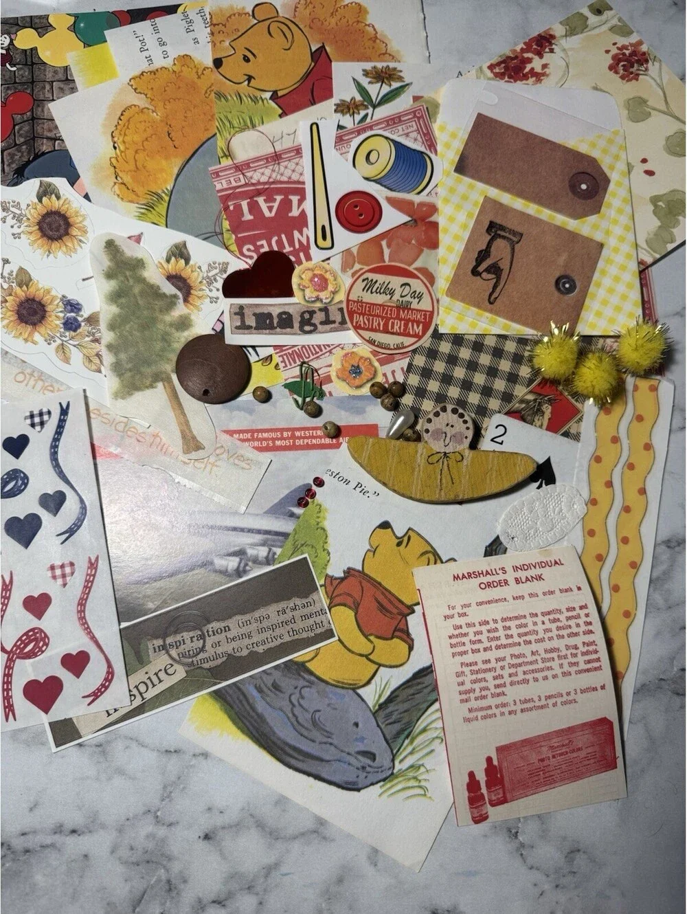 50 Piece Junk Journal Ephemera Pack-Small Pieces Vintage Curated Scrapbook Lot